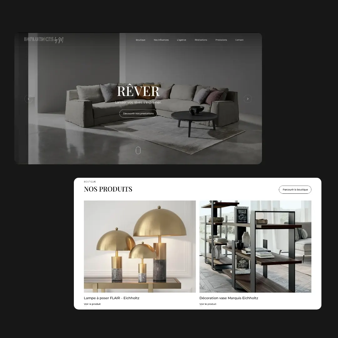 Influences By M, mockup